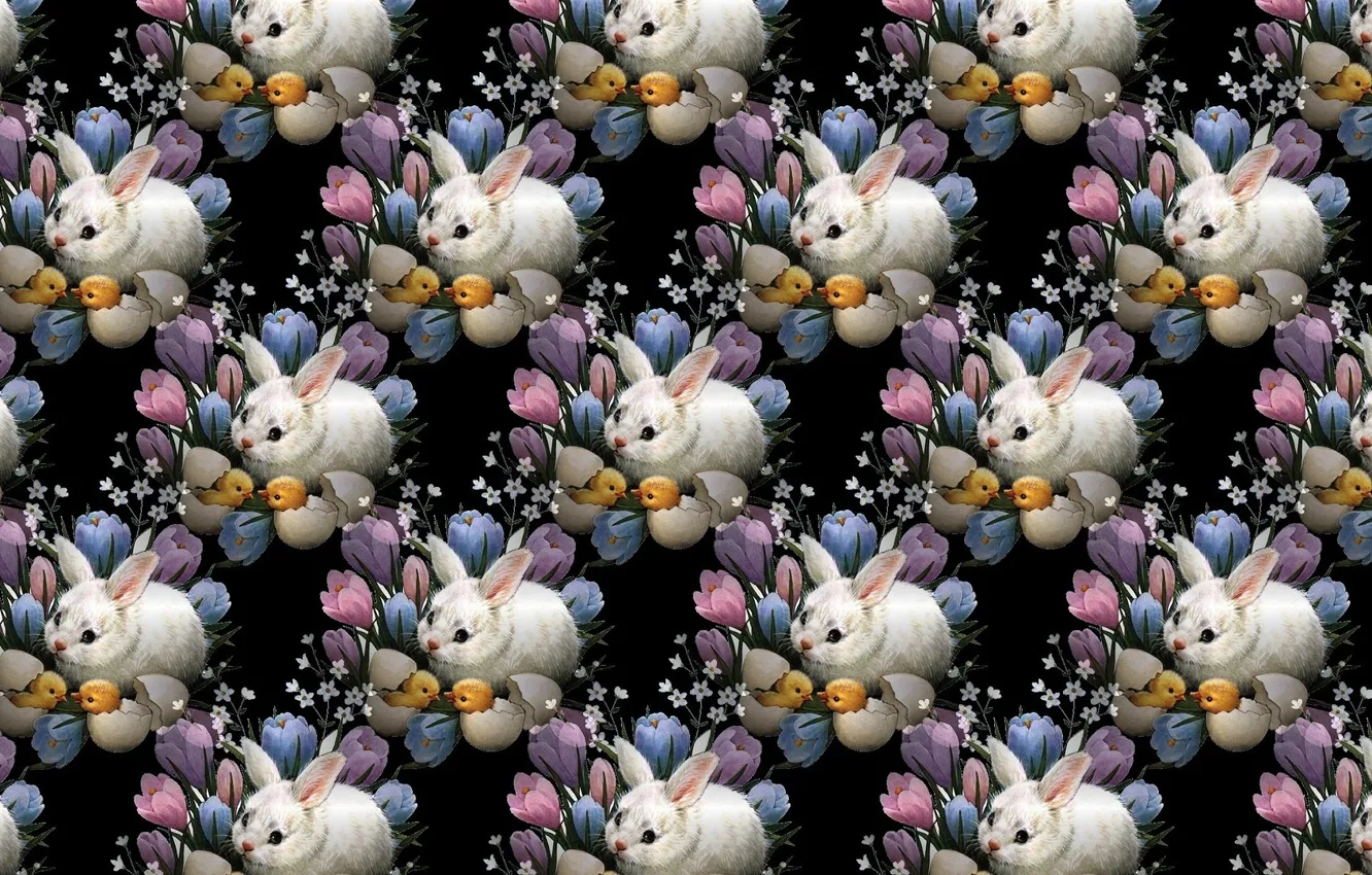 Photo wallpaper background, holiday, texture, rabbit, Easter, Bunny, chicken, children's