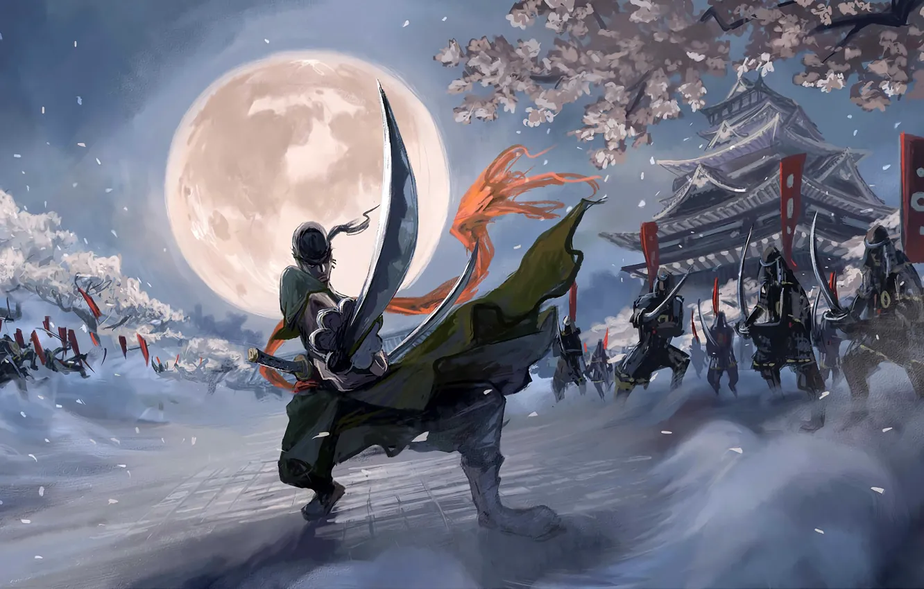 Photo wallpaper sword, anime, art, guy, One Piece