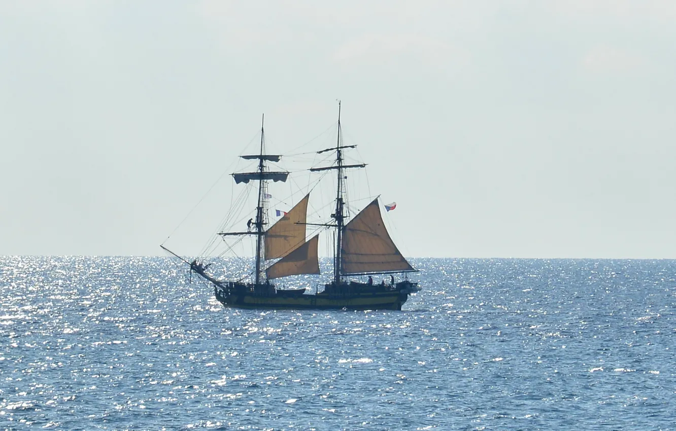 Photo wallpaper summer, sea, ocean, seascape, France, wind, boat, sunny