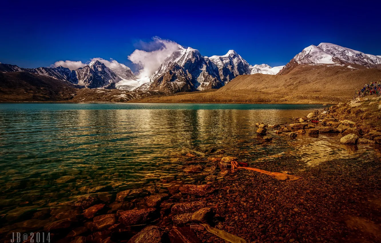 Photo wallpaper mountains, nature, lake, China, Tibet