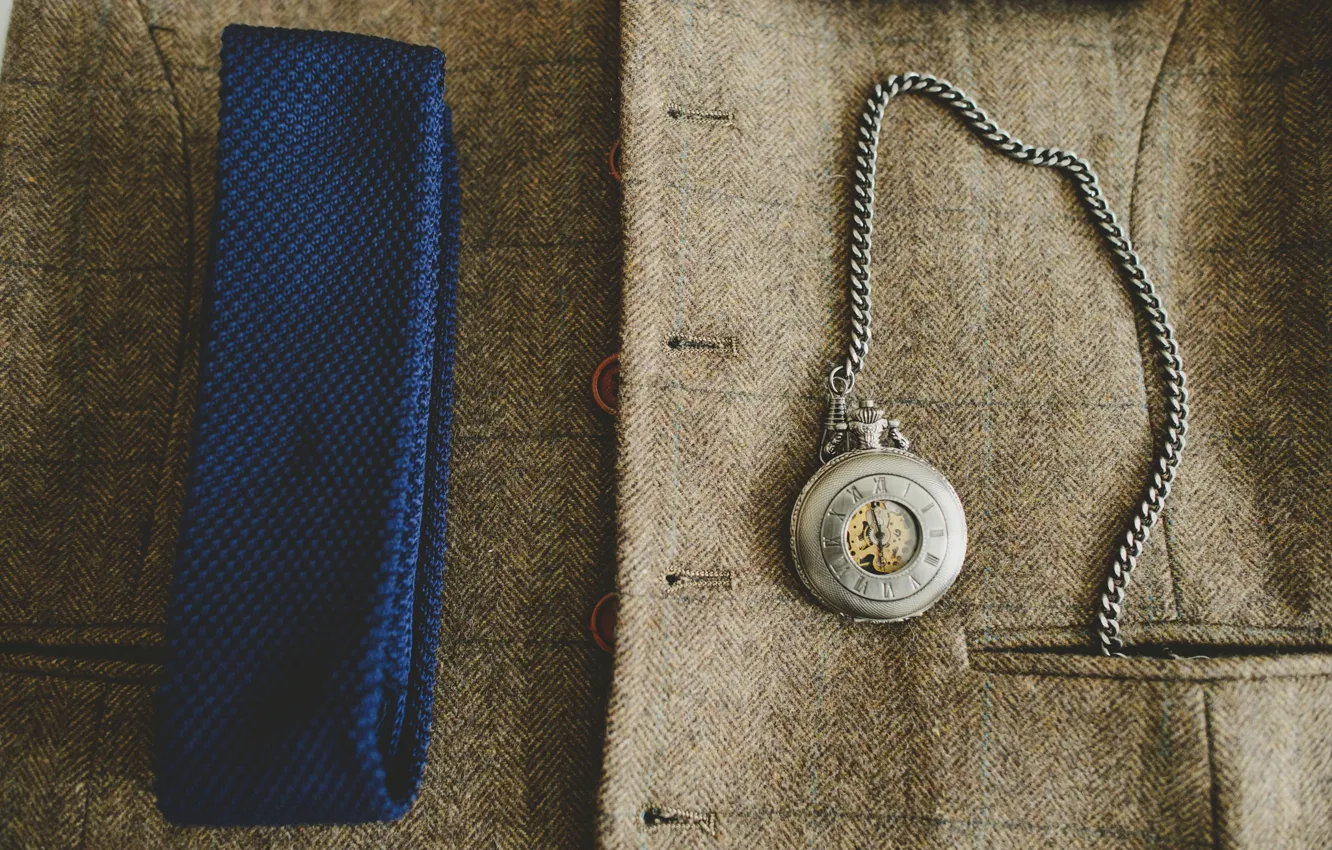 Photo wallpaper watch, coat, pocket