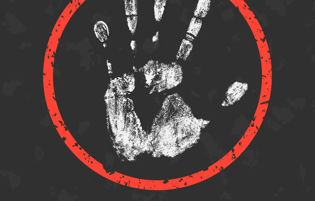 Photo wallpaper white, warning, message, poster, hand, fingers, abuse