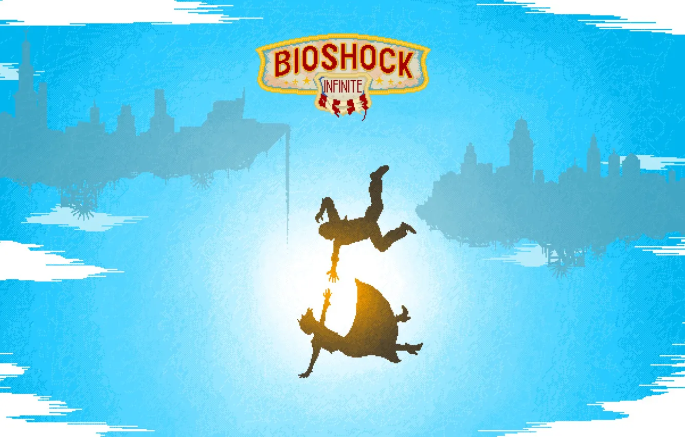 Wallpaper drop, Bioshock Infinite, 8 bit, 8 bit, falling for mobile and desktop, section игры