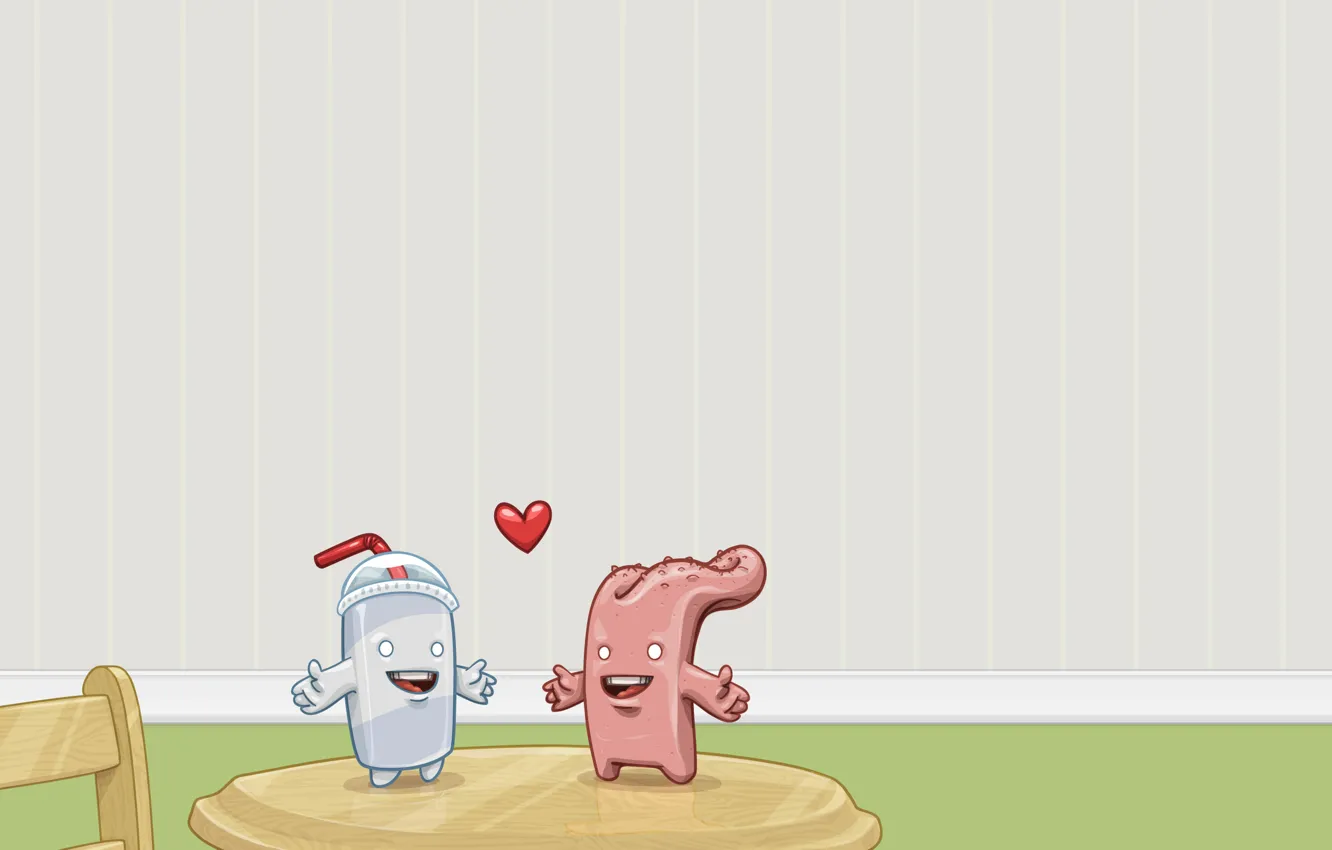 Photo wallpaper language, love, vector, soda