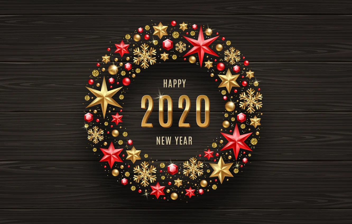 Photo wallpaper stars, decoration, snowflakes, Christmas, New year, Christmas, New Year, 2020