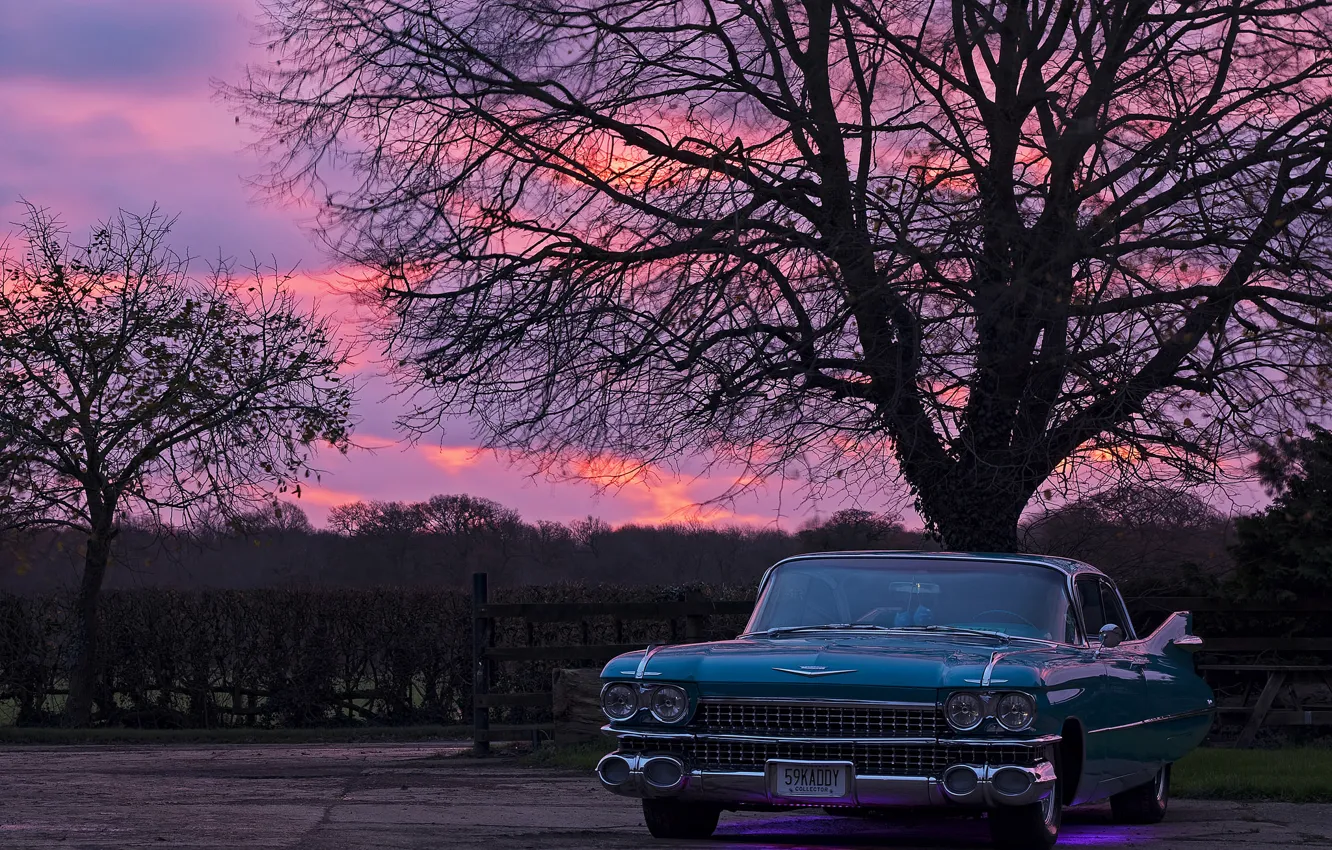 Photo wallpaper retro, dawn, Cadillac, Parking, 1959, Then they Wanted to