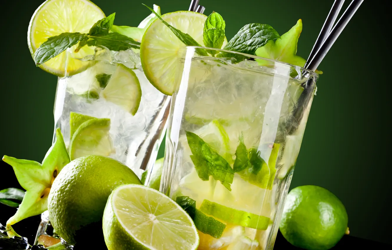 Photo wallpaper lime, drink, drink, lime, MOHITO