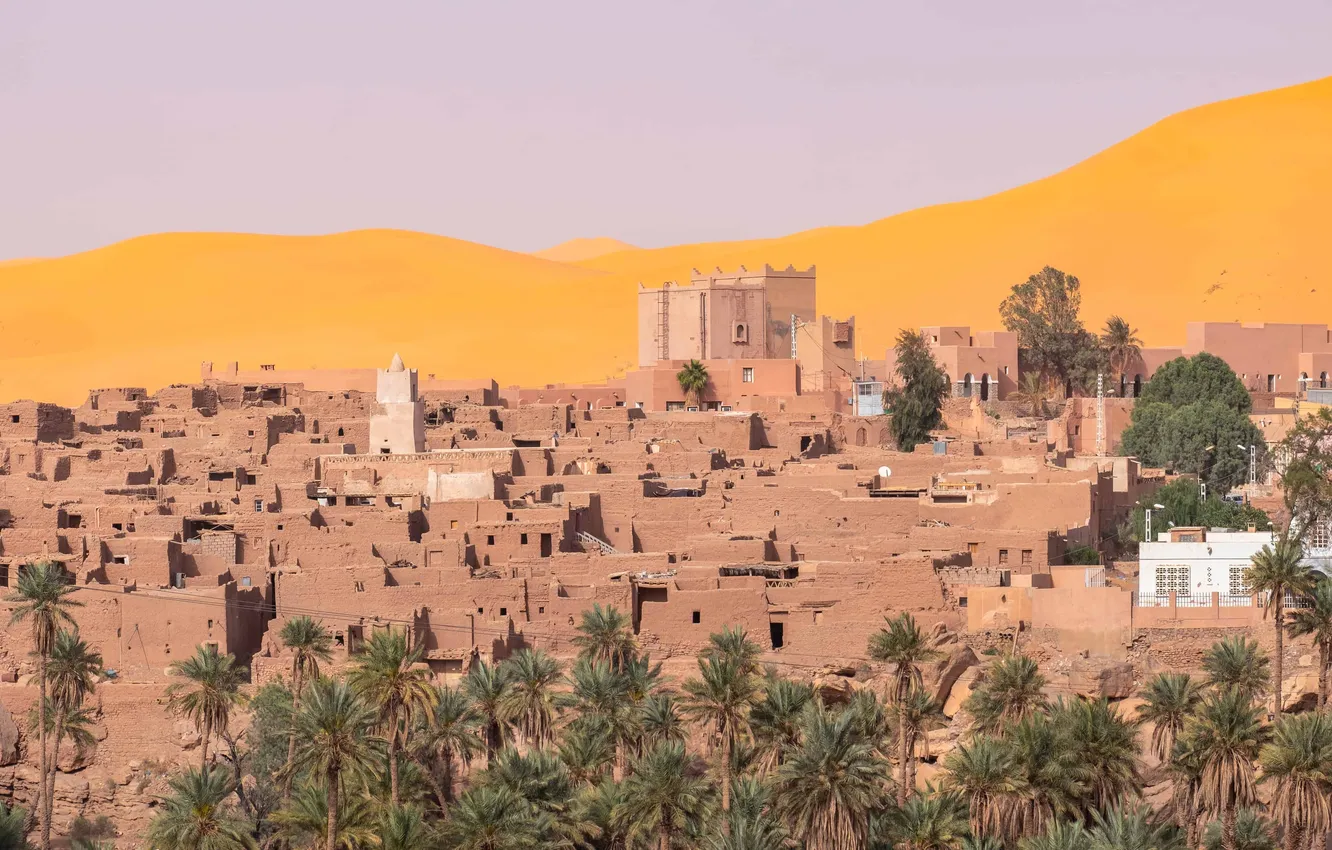 Photo wallpaper desert, background, Africa, drought, architecture, Algeria, african