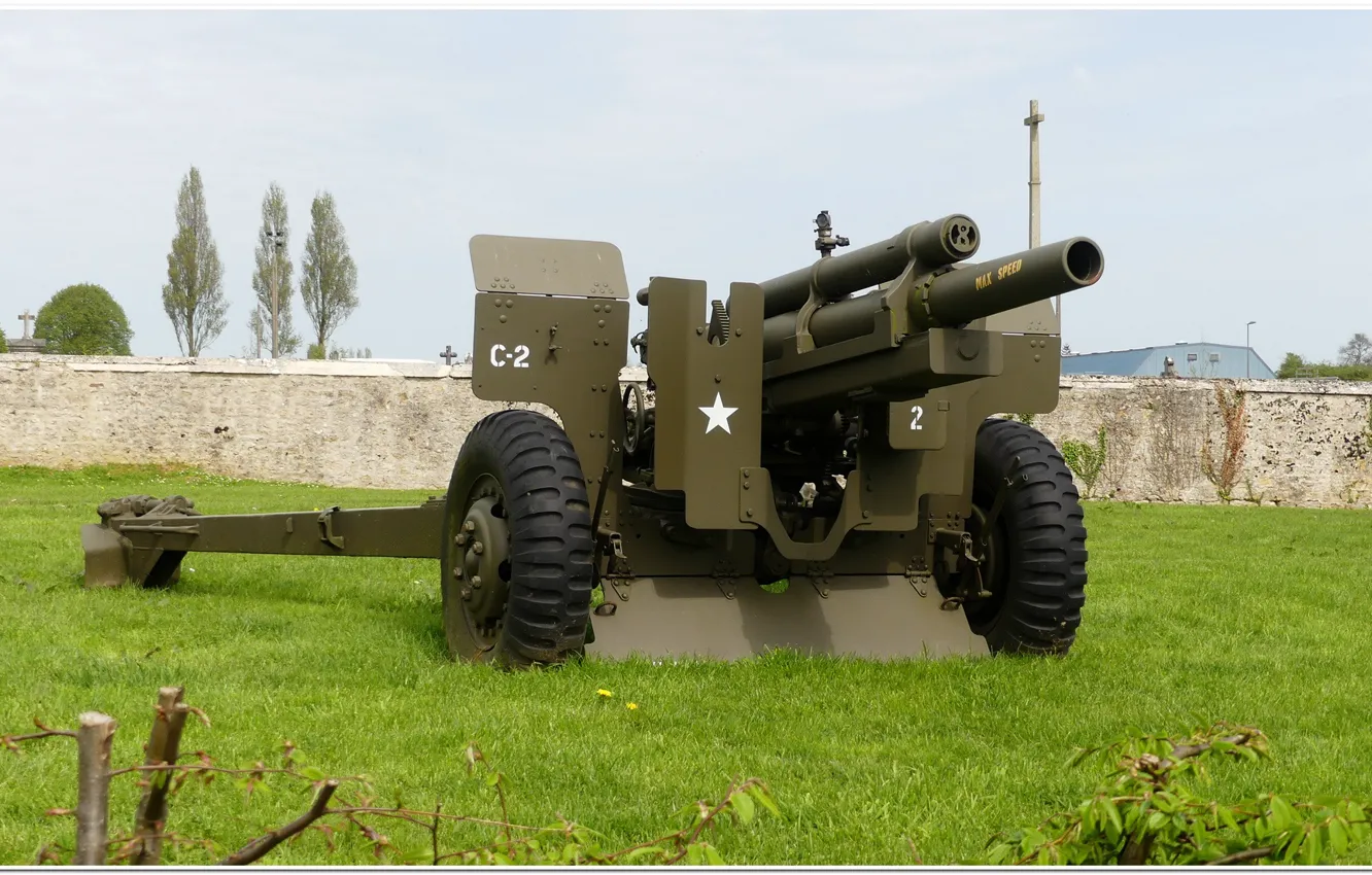 Photo wallpaper gun, normandy, ww2, artillery, overlord