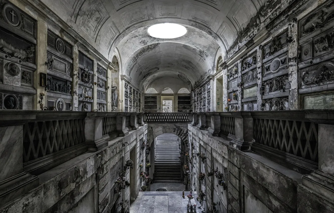 Photo wallpaper background, cemetery, architecture