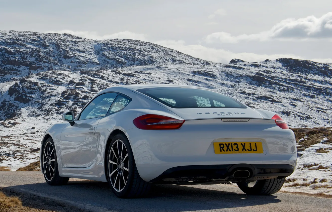 Photo wallpaper machine, Porsche, Cayman, beautiful, back