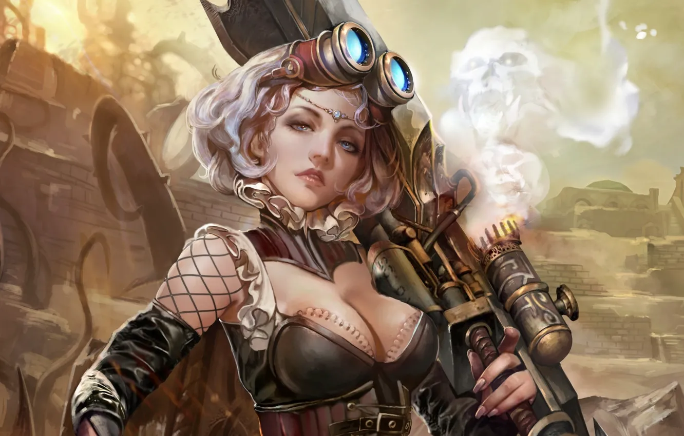 Photo wallpaper girl, fantasy, art, mechanics