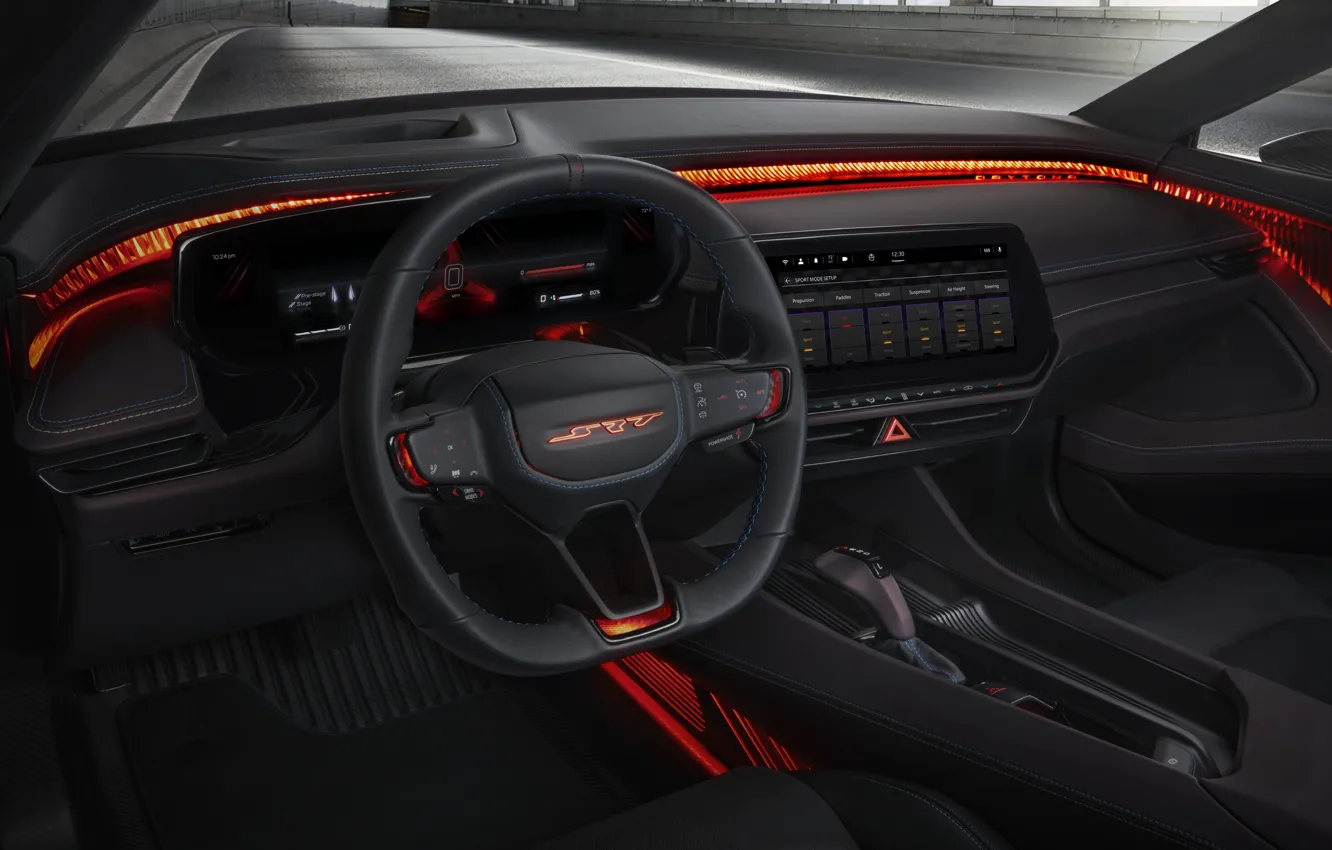 Photo wallpaper Dodge, Charger, steering wheel, car interior, Dodge Charger Daytona SRT Concept