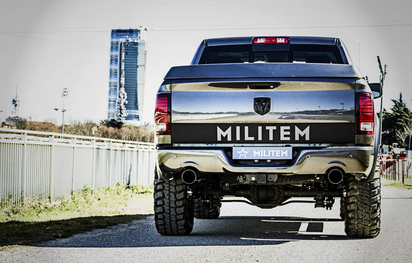 Photo wallpaper Dodge, rear view, pickup, Ram, 2017, 1500 RX Crew Cab, Soldier