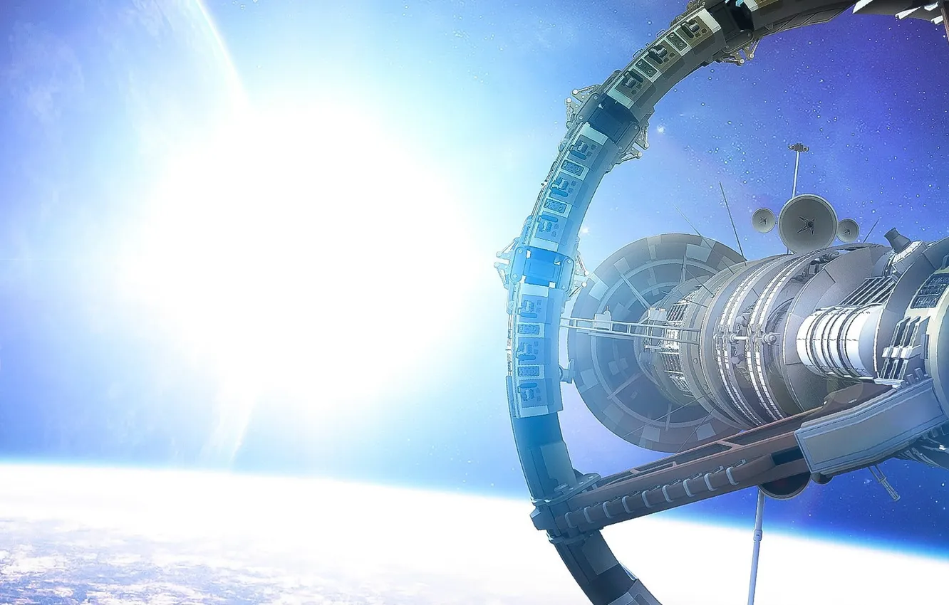 Photo wallpaper space, science fiction, hd wallpaper, Stanford torus, gray satellite digital wallpaper