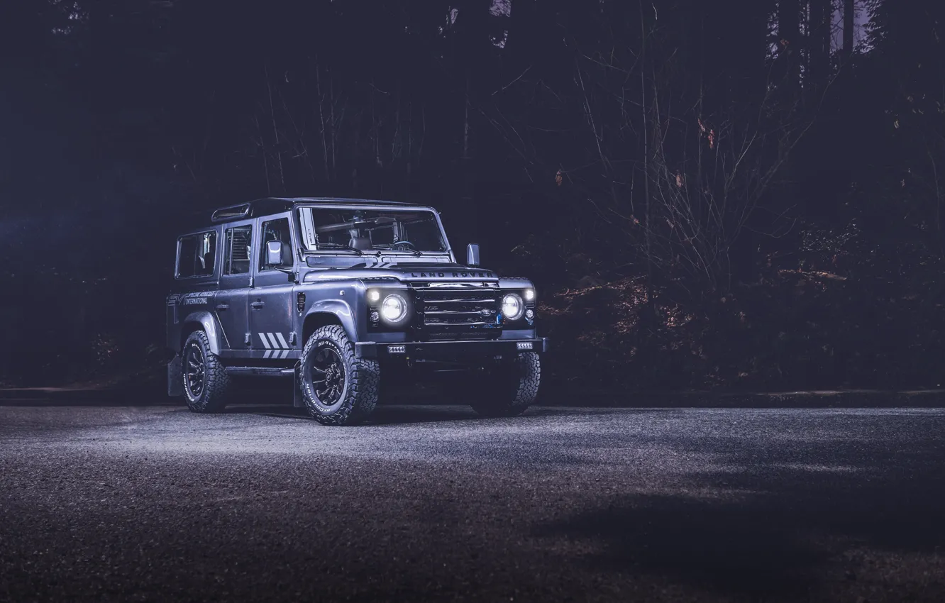 Photo wallpaper Land Rover, Night, Defender