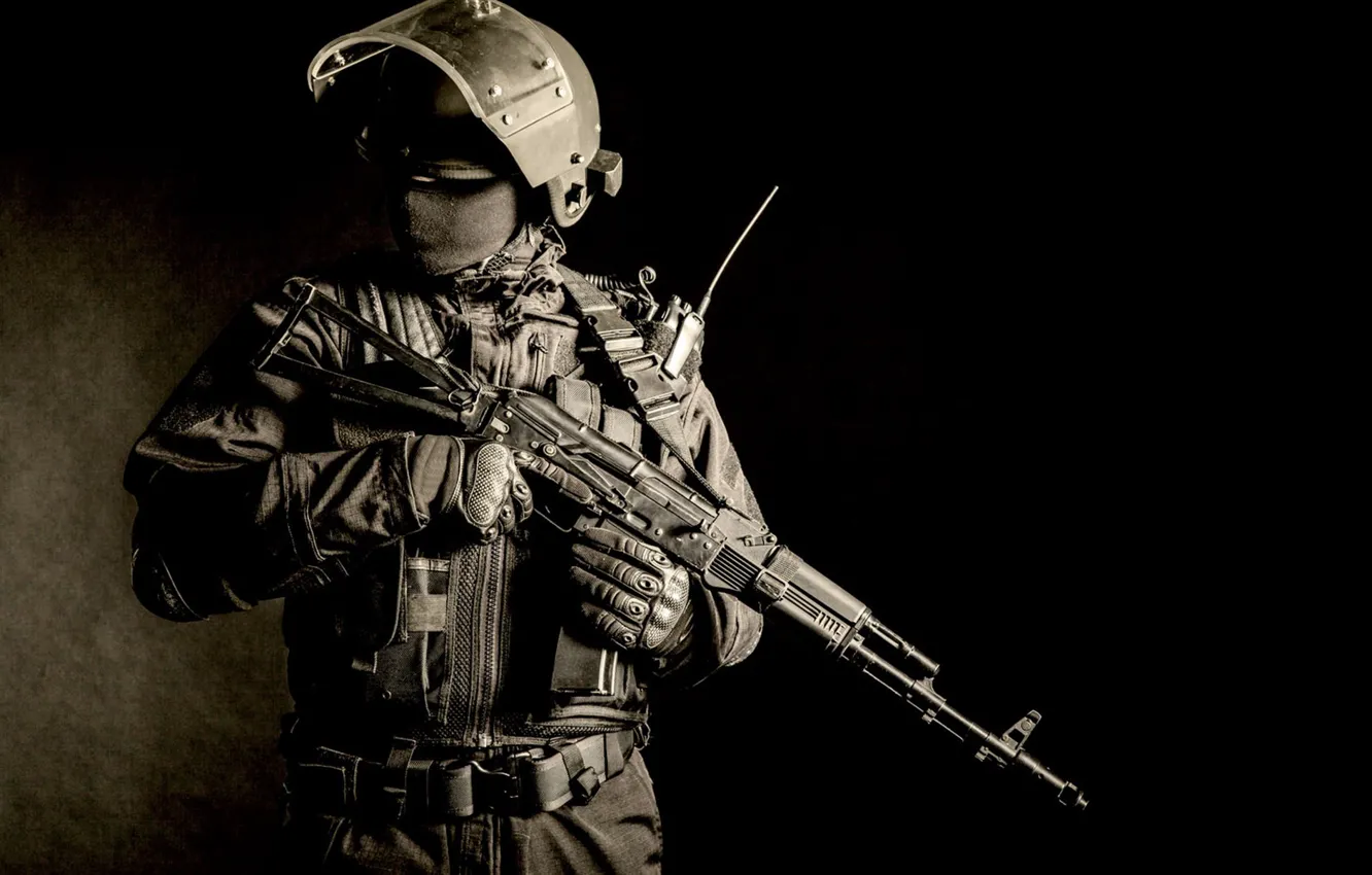 Photo wallpaper military, machine gun, equipment, armed forces