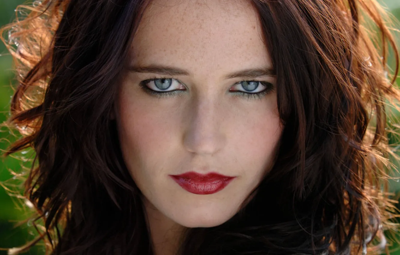 Photo wallpaper look, face, model, actress, brunette, Eva Green, Eva Green