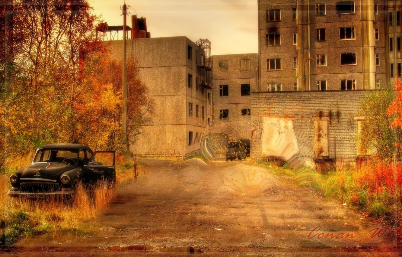 Photo wallpaper autumn, Pripyat, Ghost town