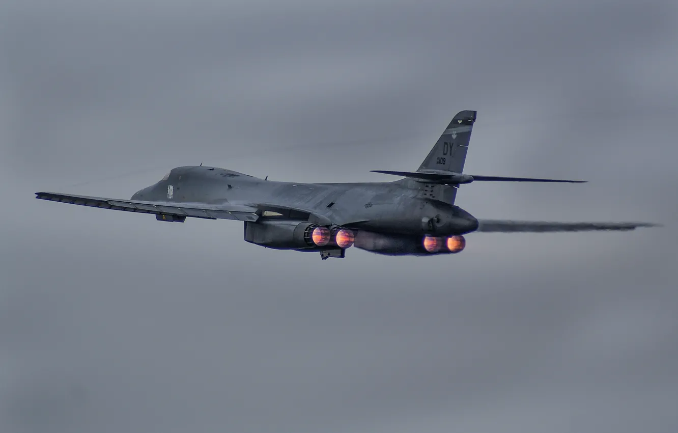 Photo wallpaper flight, Lancer, bomber, B-1B, strategic, Rockwell, supersonic