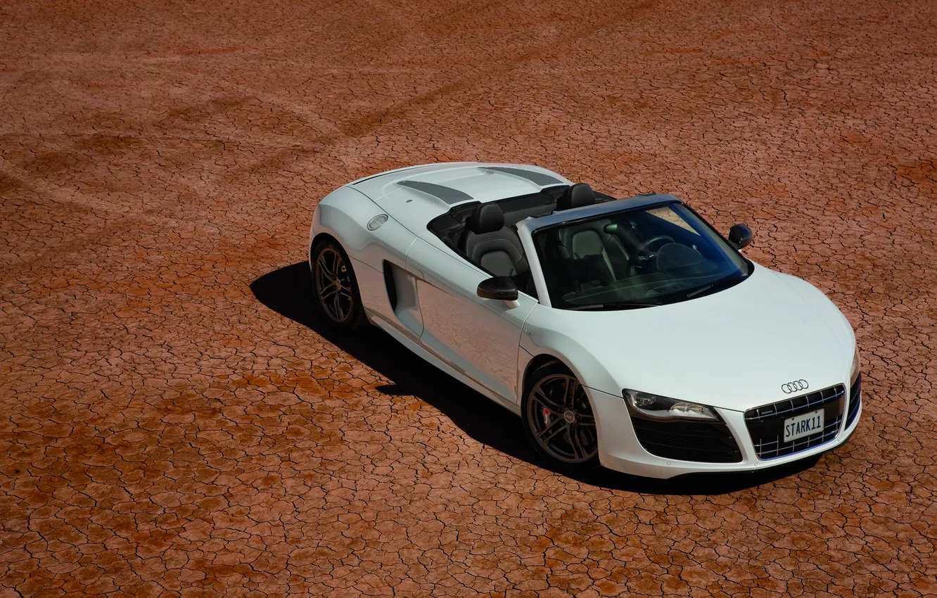 Photo wallpaper Audi, white, Audi R8, cars, auto, Spyder, Iron Man, Supercars