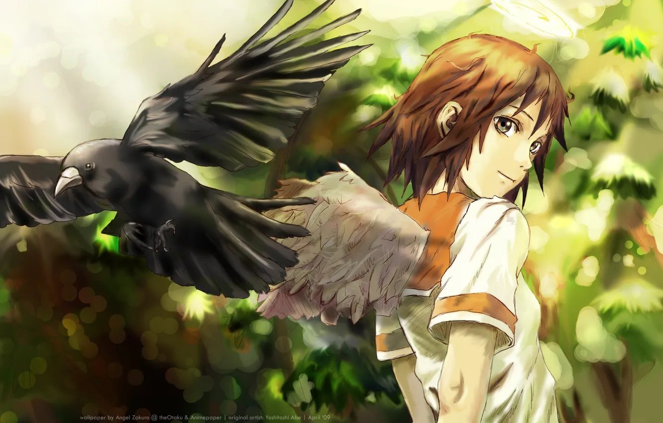 Photo wallpaper wings, Raven, Haibane Renmei
