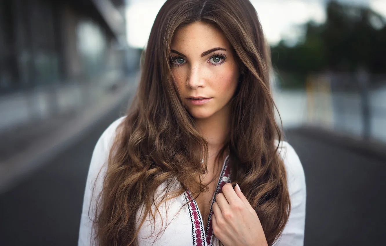 Photo wallpaper freckles, the beauty, Sophie, Martin Kuhn