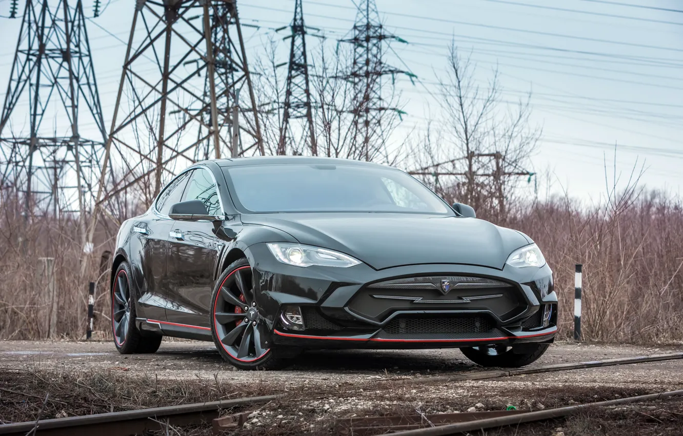 Photo wallpaper Tesla, Model S, Tesla, electric car, Larte Design