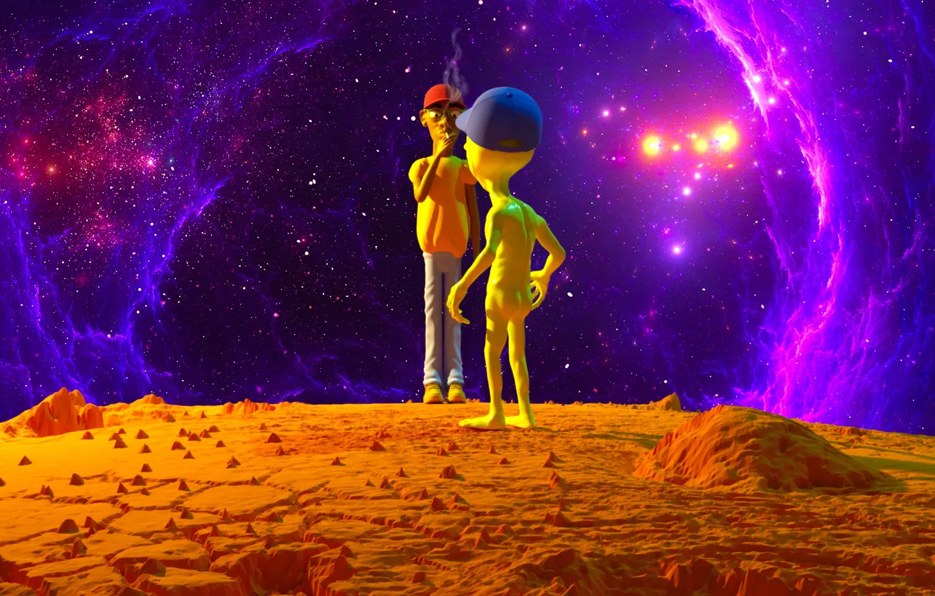 Photo wallpaper alien, Mars, super, cartoon, rap