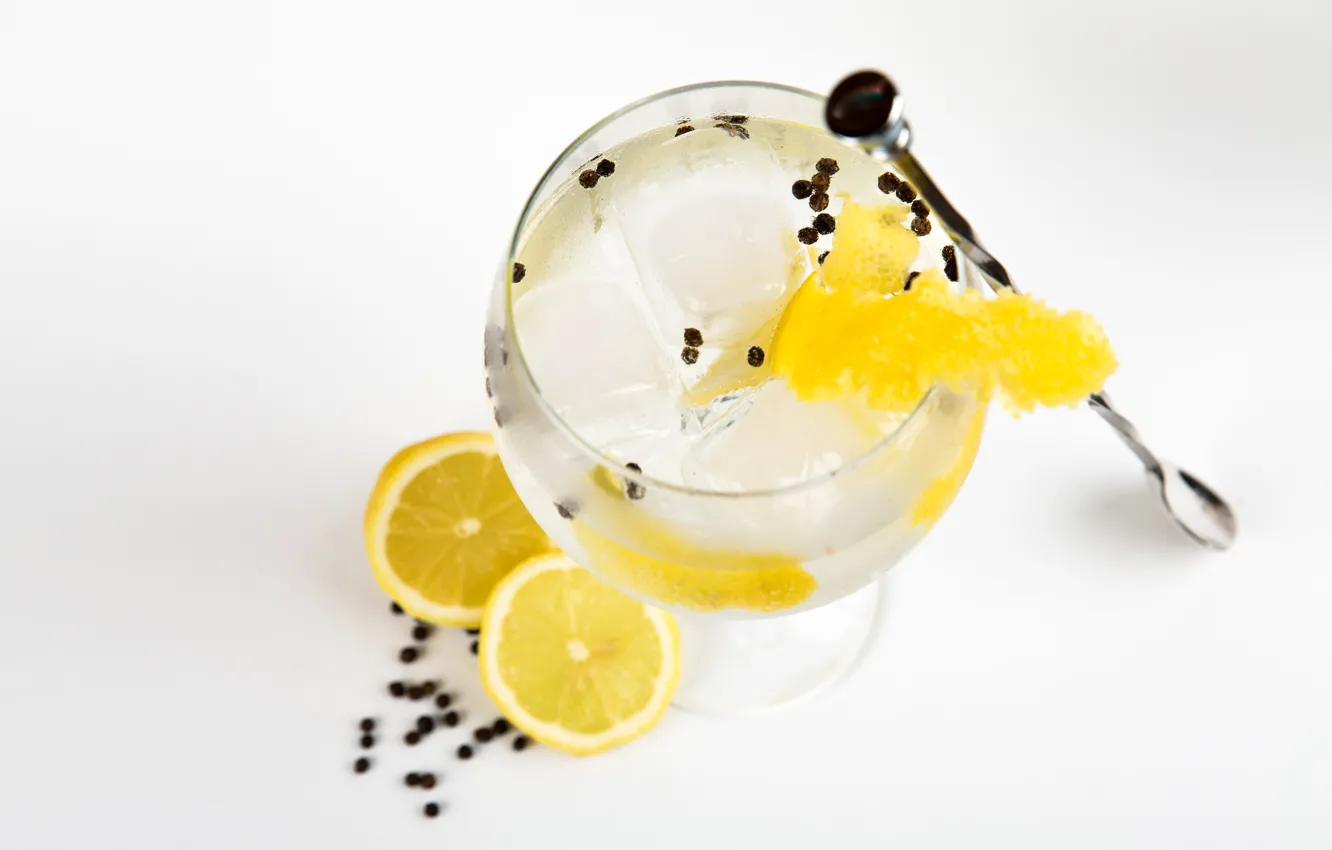 Photo wallpaper lemon, ice, cocktail, drink