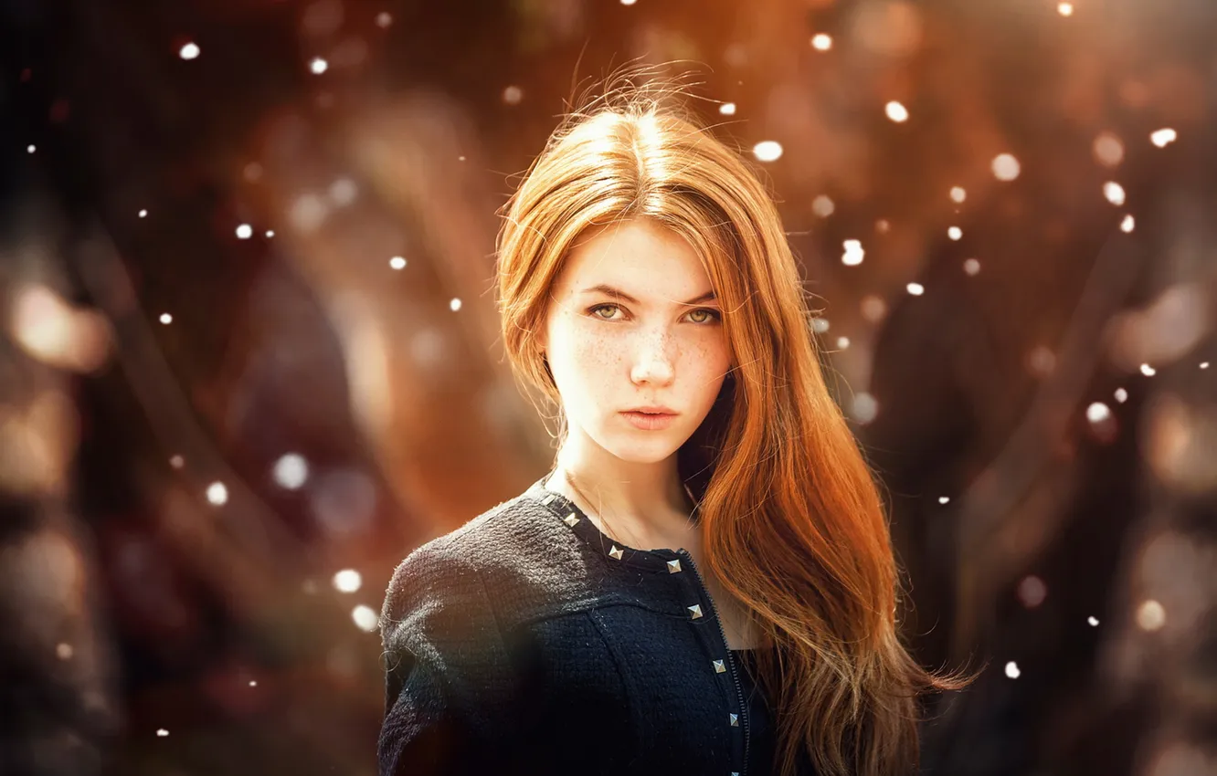 Photo wallpaper freckles, the beauty, Glare Beauty