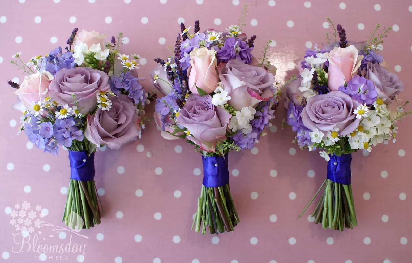 Photo wallpaper flowers, roses, chamomile, bouquet, Phlox, gillyflower