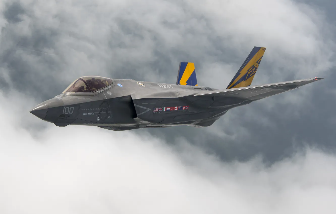 Photo wallpaper fighter, bomber, Lightning II, F-35C