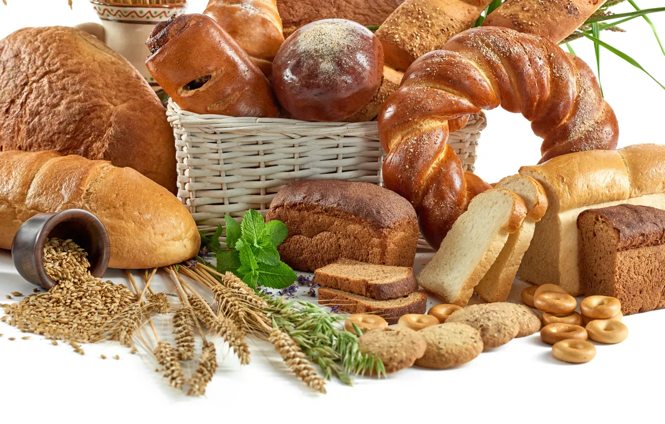 Photo wallpaper wheat, cookies, bread, cakes, cuts