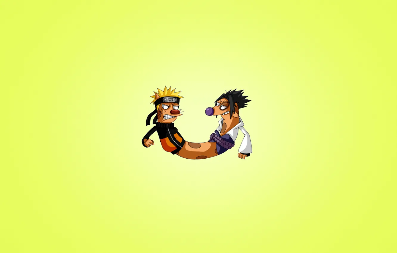 Photo wallpaper minimalism, Naruto, Naruto, the trick, cat and dog, CatDog, Kotopes