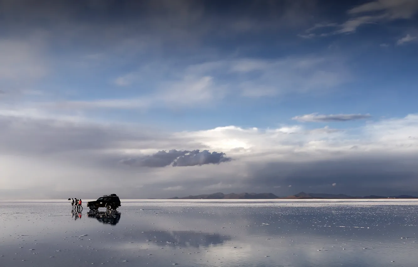 Photo wallpaper lake, salt, Bolivia, mineral, Latin America •