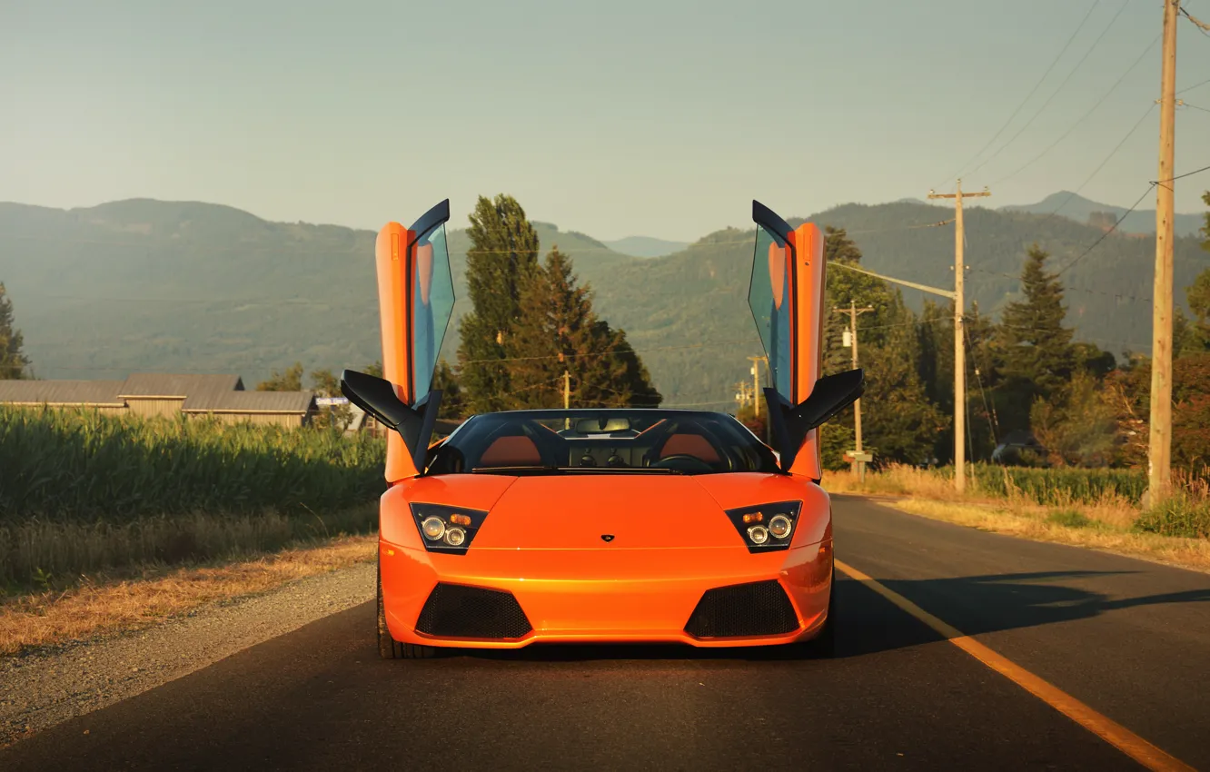 Photo wallpaper lamborghini, murcielago, in front