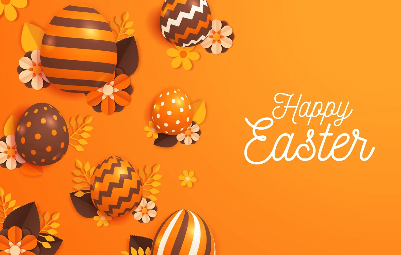 Photo wallpaper flowers, holiday, the inscription, pattern, graphics, eggs, spring, Easter