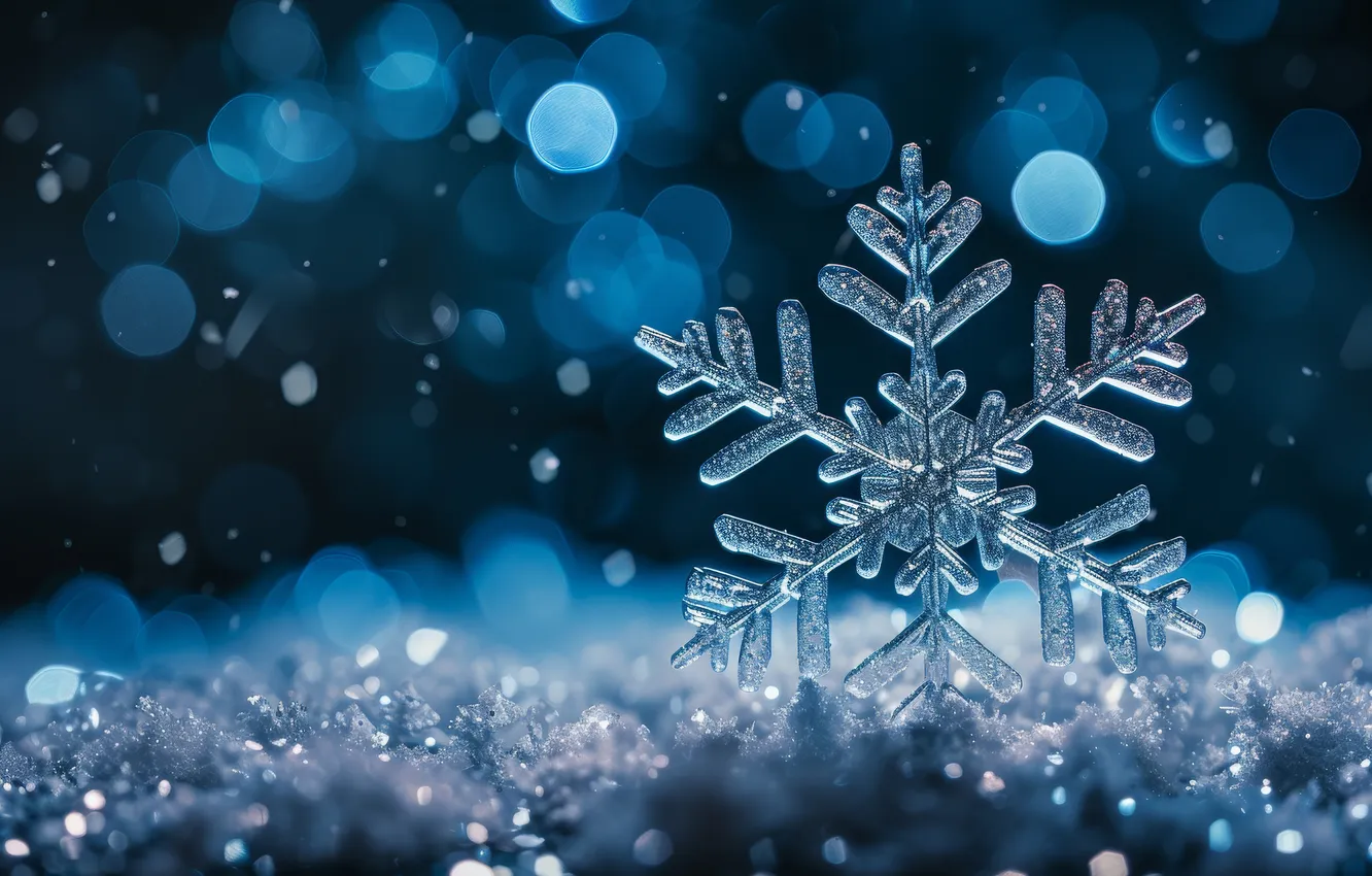 Photo wallpaper winter, snow, glare, texture, Christmas, New year, snowfall, blue background