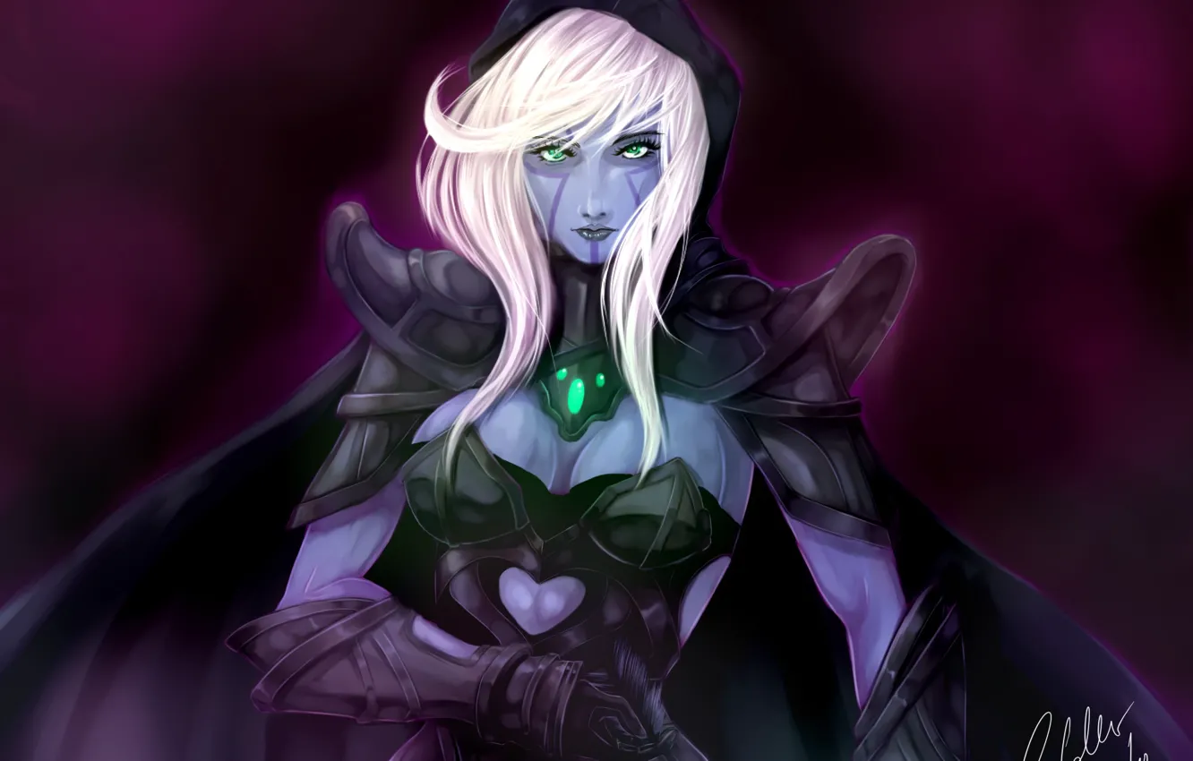Photo wallpaper girl, Archer, art, blonde, hood, Traxex, dota 2, Drow Ranger
