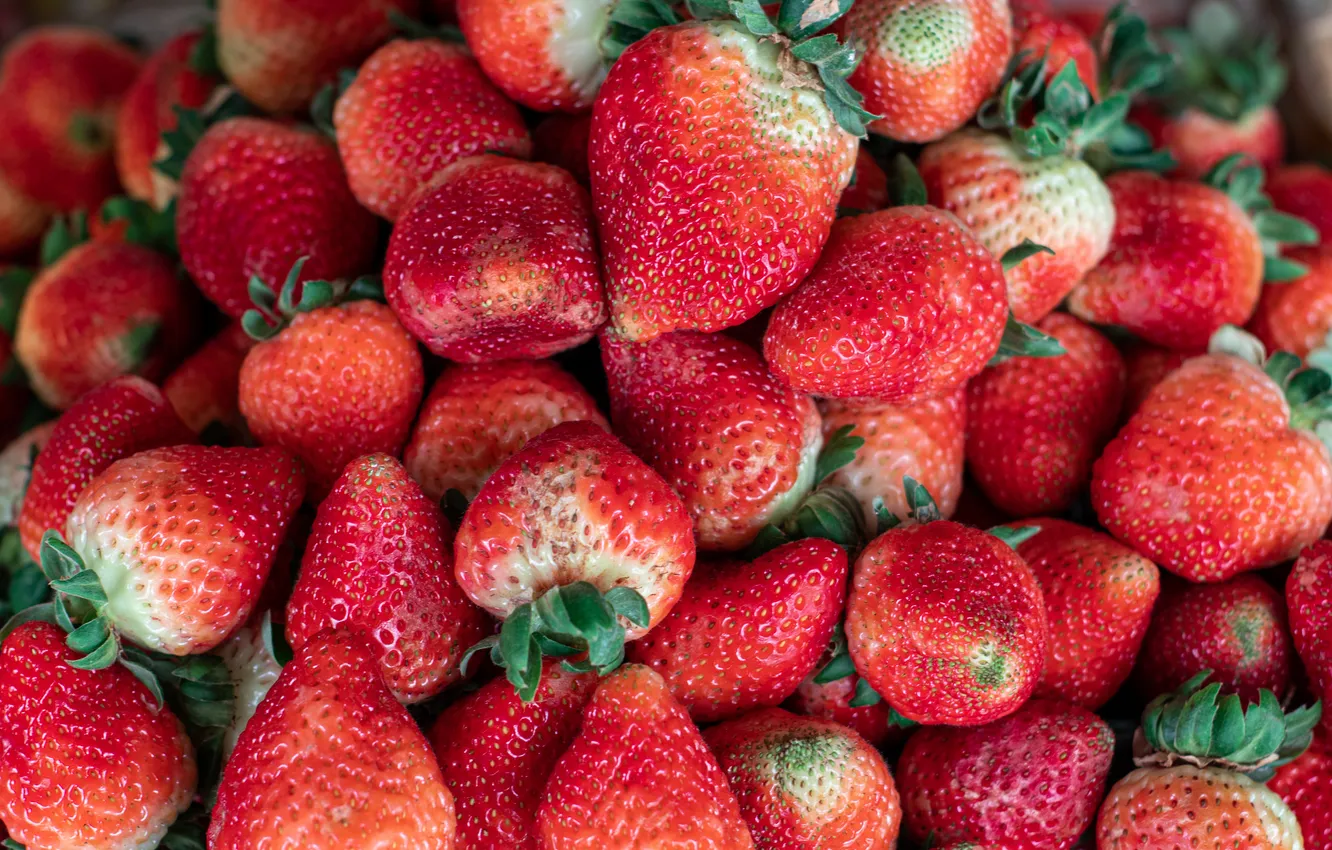 Photo wallpaper berries, Victoria, strawberry, pink, a lot