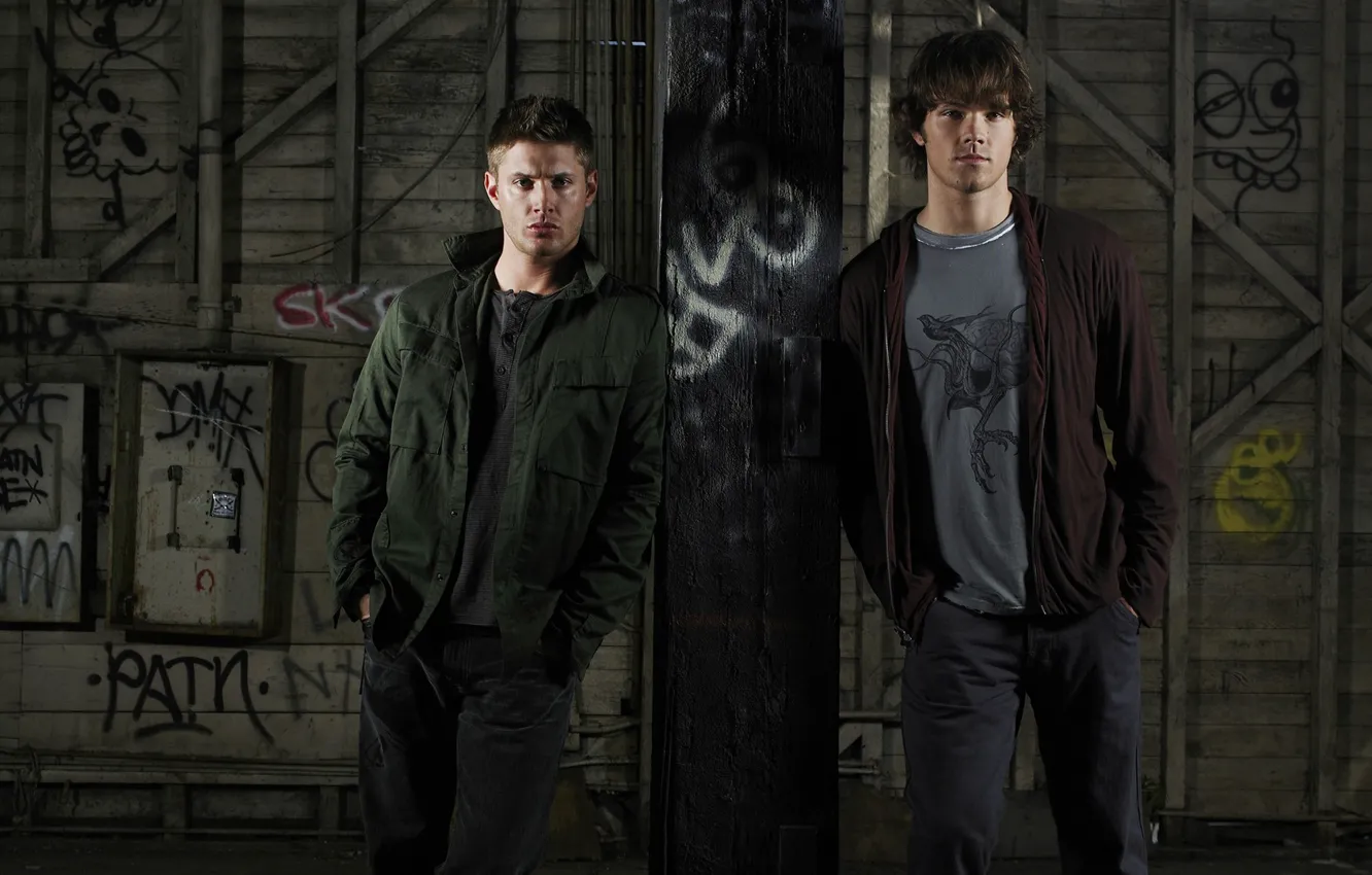 Photo wallpaper wall, the inscription, Supernatural, Supernatural, Dean, SEM