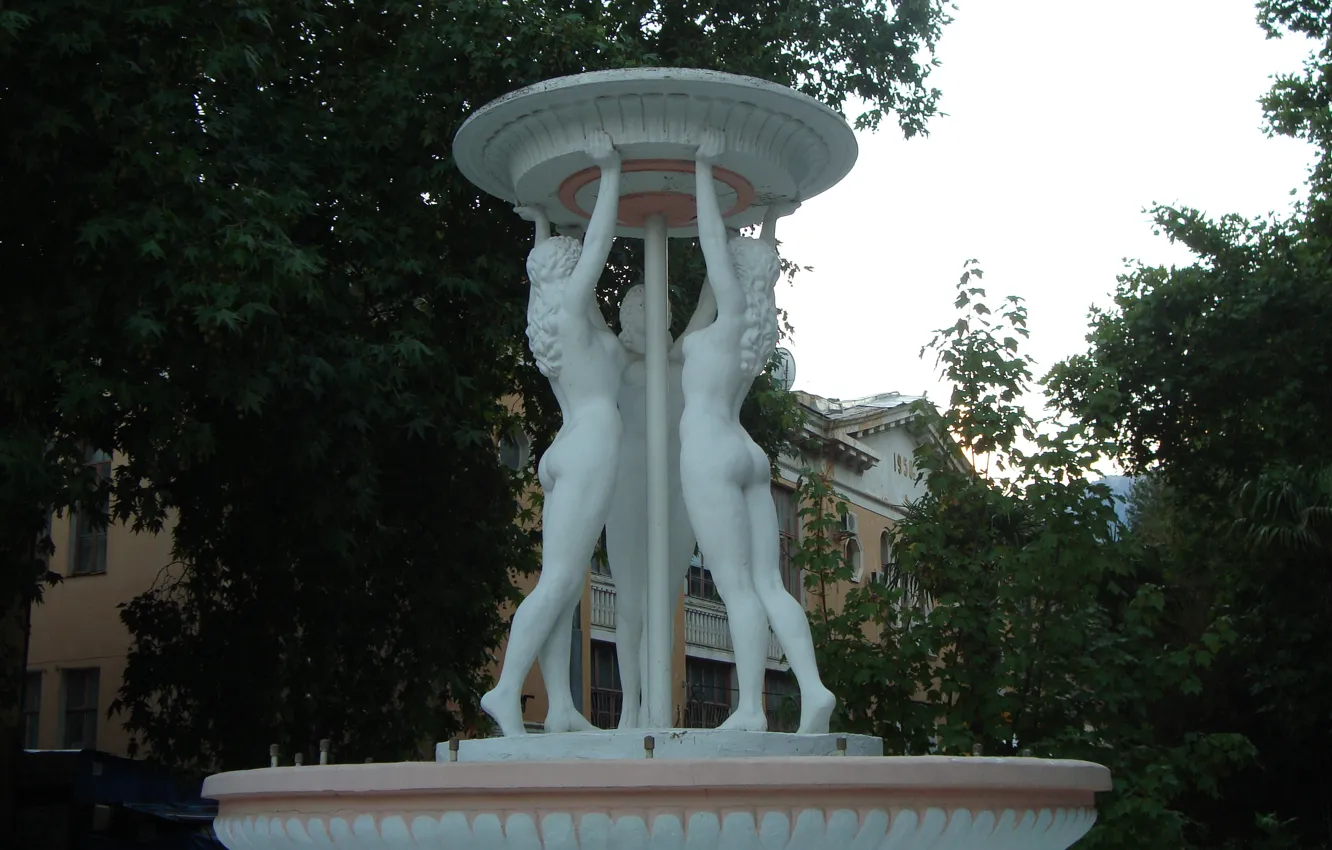 Photo wallpaper beautiful, fountain, The Three Graces