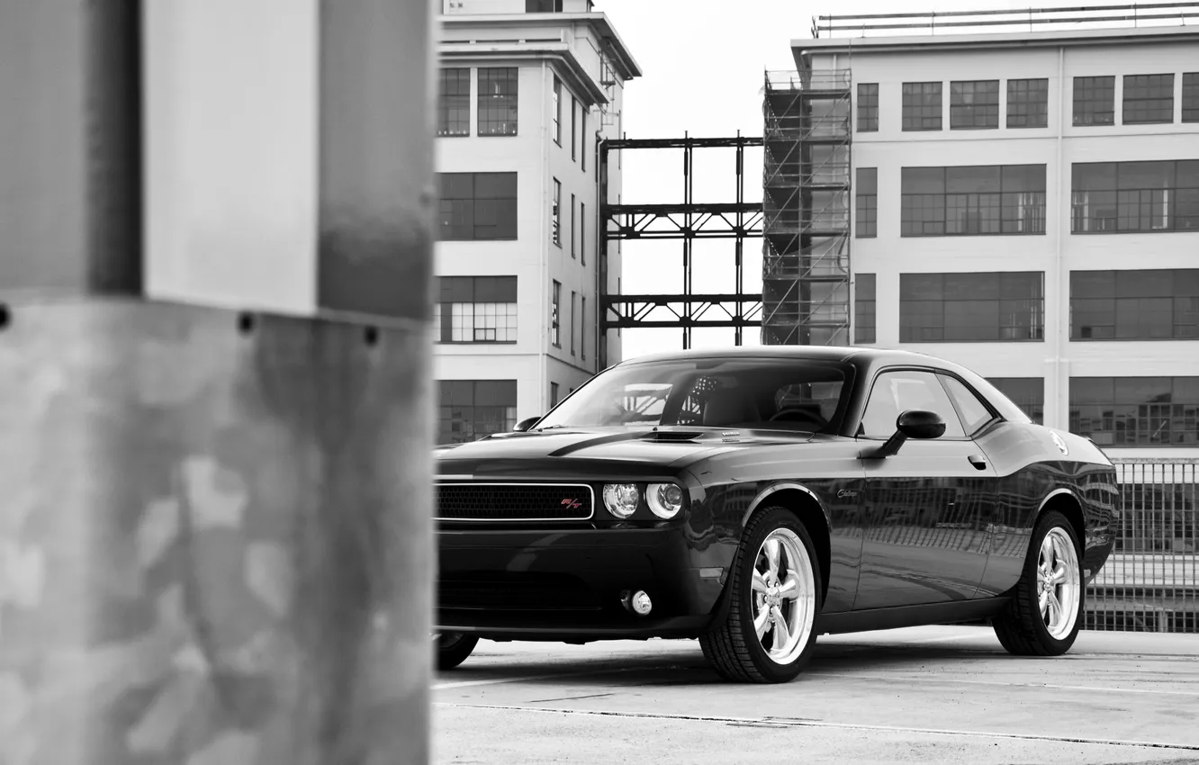 Photo wallpaper Dodge, Challenger, black, American