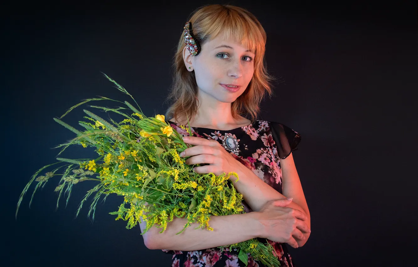 Photo wallpaper look, bouquet, Victoria Borodinova