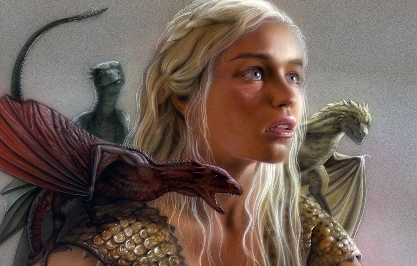 Photo wallpaper dragon, the series, Series, dragon, Game of thrones, Emilia Clarke, Daenerys Targaryen, Game of thrones