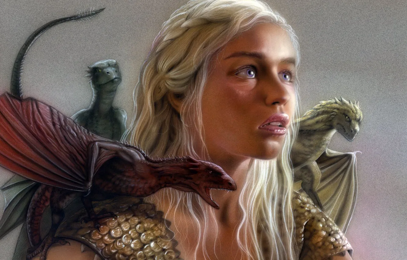 Photo wallpaper dragon, the series, series, dragon, Game of Thrones, Game of thrones, Emilia Clarke, Daenerys Targaryen