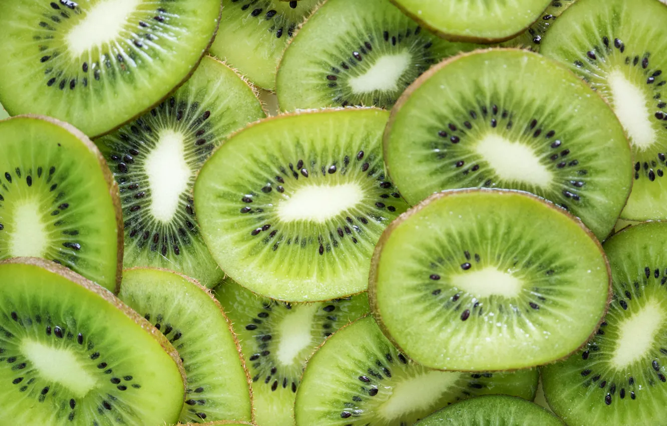 Photo wallpaper green, background, kiwi, fruit