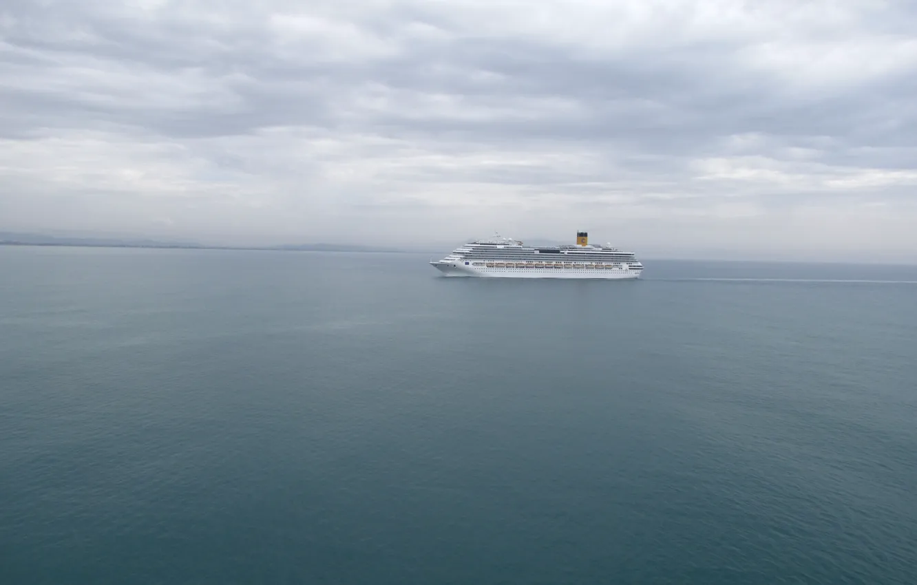 Photo wallpaper sea, water, ships, Liner, Costa Pacifica, grandeur of the seas