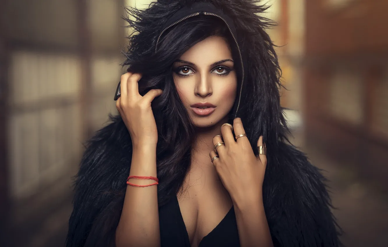 Photo wallpaper woman, brunette, look, clothing, makeup, lipstick